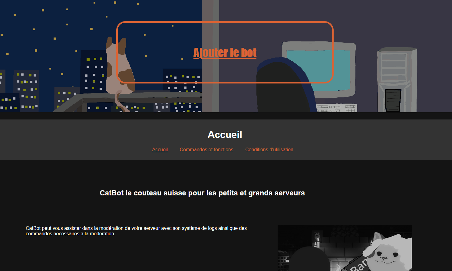 Image du site du bot Discord